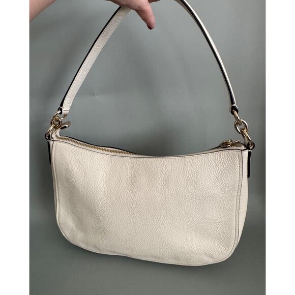 Coach Chelsea Shoulder Bag Studded with Floral Rivets Chalk White Leather Daisy - Picture 7 of 13